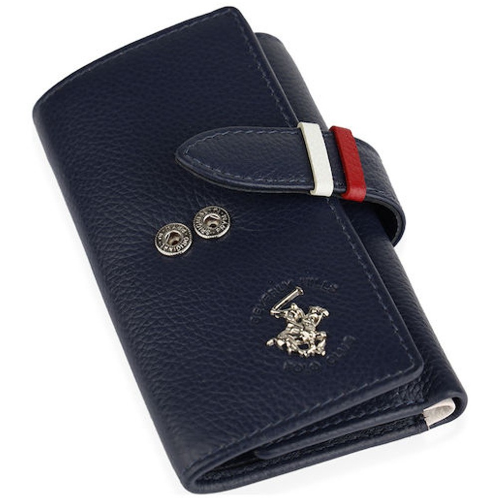 Beverly Hills Polo Club BH-1355 Δερμάτινη Κλειδοθήκη Μπλε Wallets