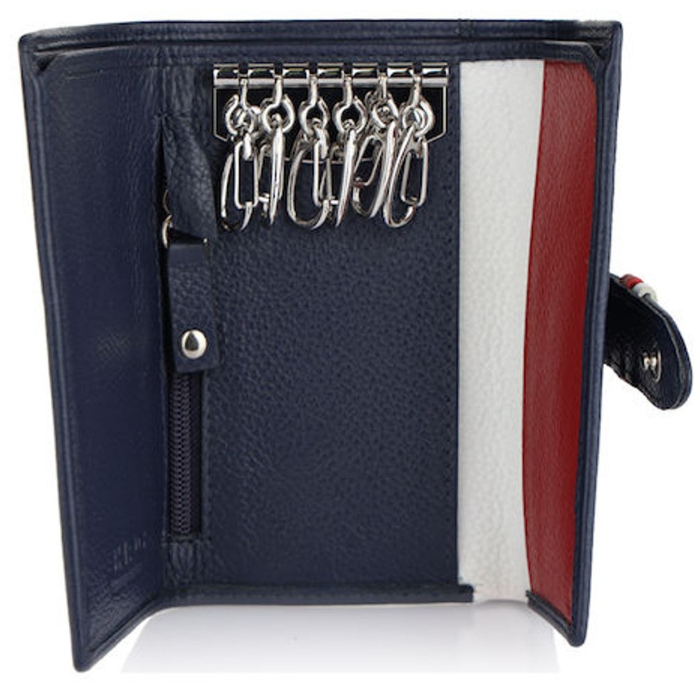 Beverly Hills Polo Club BH-1355 Δερμάτινη Κλειδοθήκη Μπλε Wallets