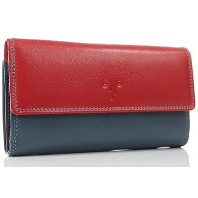 Kion 10771 πορτοφόλι Δέρμα Μεγάλο μπλε/κόκκινο