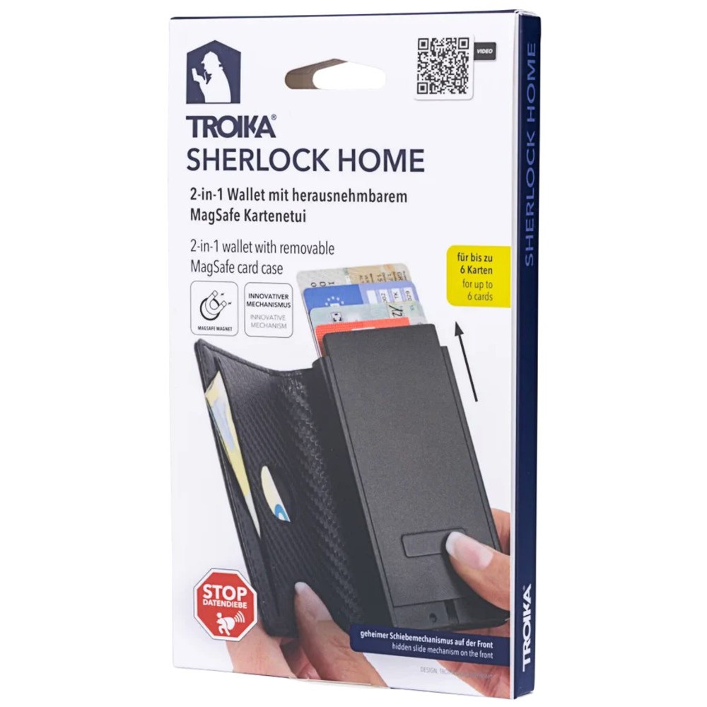 TROIKA WALL45/CB SHERLOCK HOME 2-in-1 Πορτοφόλι με RFID Card Case Μαύρο Πορτοφόλια