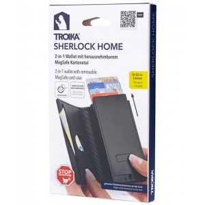 TROIKA WALL45/CB SHERLOCK HOME 2-in-1 Πορτοφόλι με RFID Card Case Μαύρο Πορτοφόλια