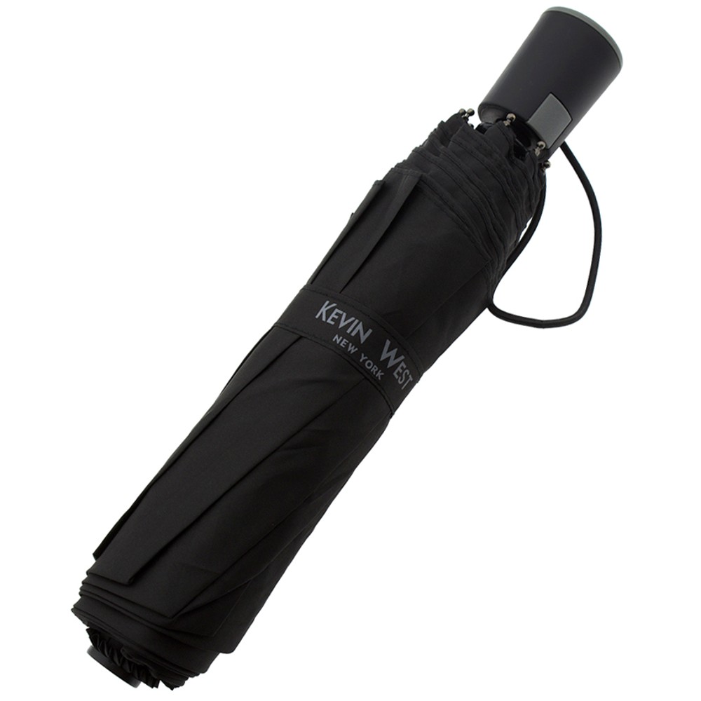 Kevin West 1463 Αυτόματη Αντιανεμική Ομπρέλα Βροχής Σπαστή Μαύρη Accessories