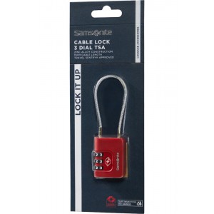 Samsonite 155576-1726 Ta Revol Cablelock 3 Dial TSA Λουκέτο Συνδυασμού Κόκκινο Είδη ταξιδιού