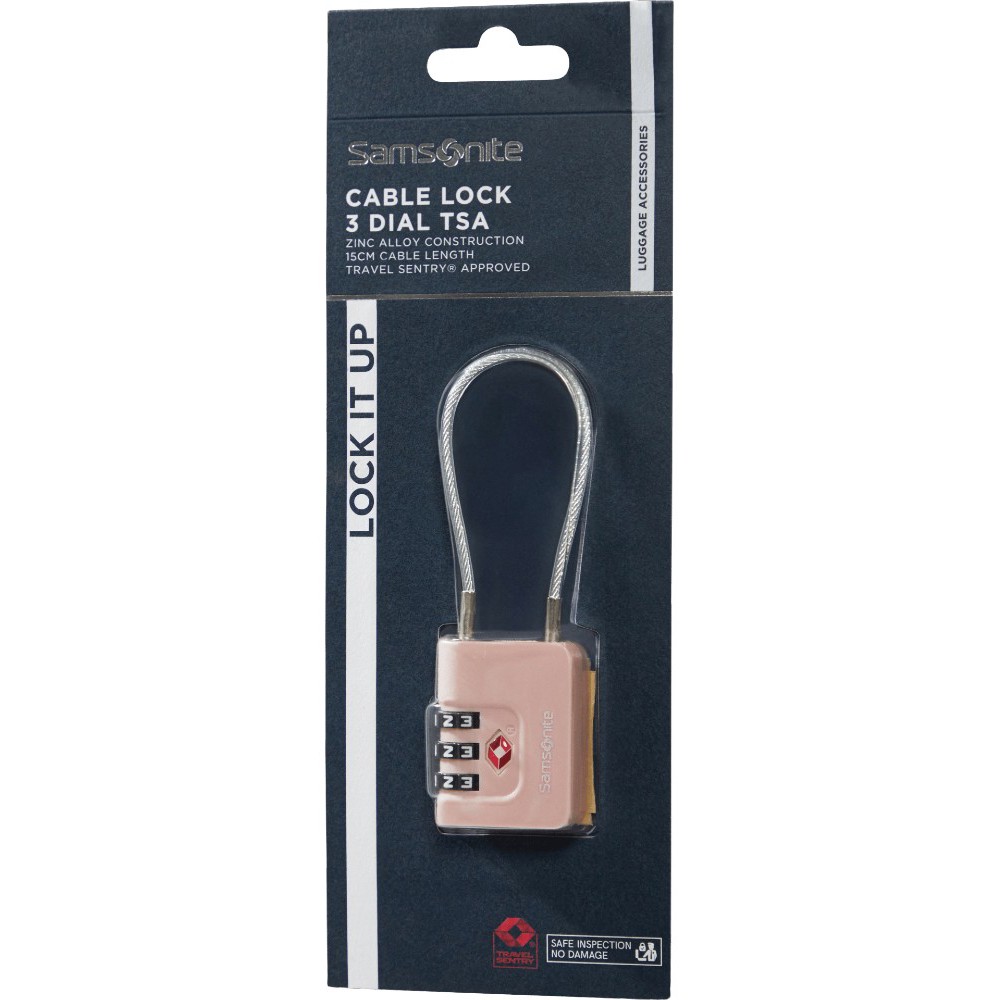 Samsonite 155576-1751 Ta Revol Cablelock 3 Dial TSA Λουκέτο Συνδυασμού Ροζ Είδη ταξιδιού