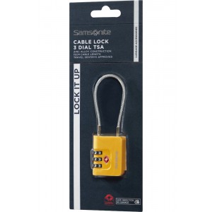 Samsonite 155576-1924 Ta Revol Cablelock 3 Dial TSA Λουκέτο Συνδυασμού Κίτρινο Είδη ταξιδιού