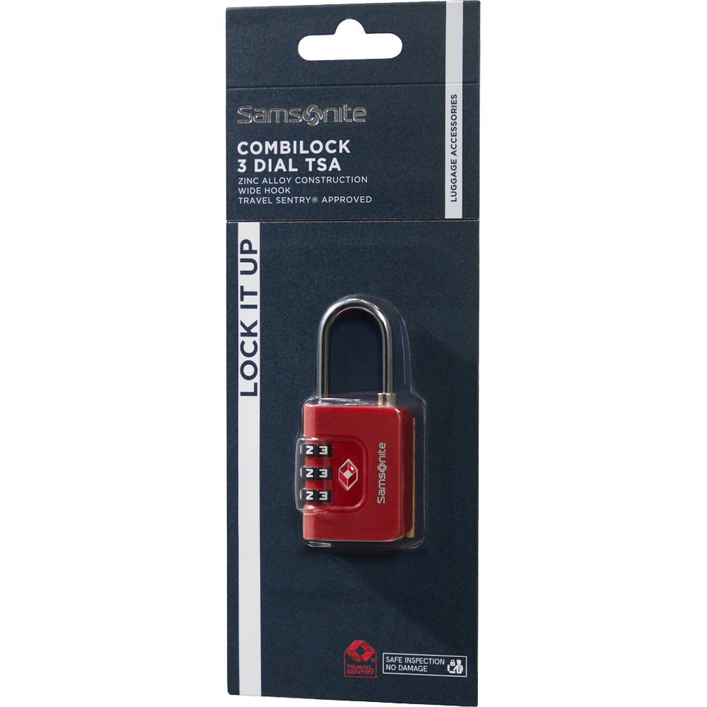 Samsonite 155577-1726 Combilock 3Dial TSA Λουκέτο Συνδυασμού Κόκκινο Είδη ταξιδιού