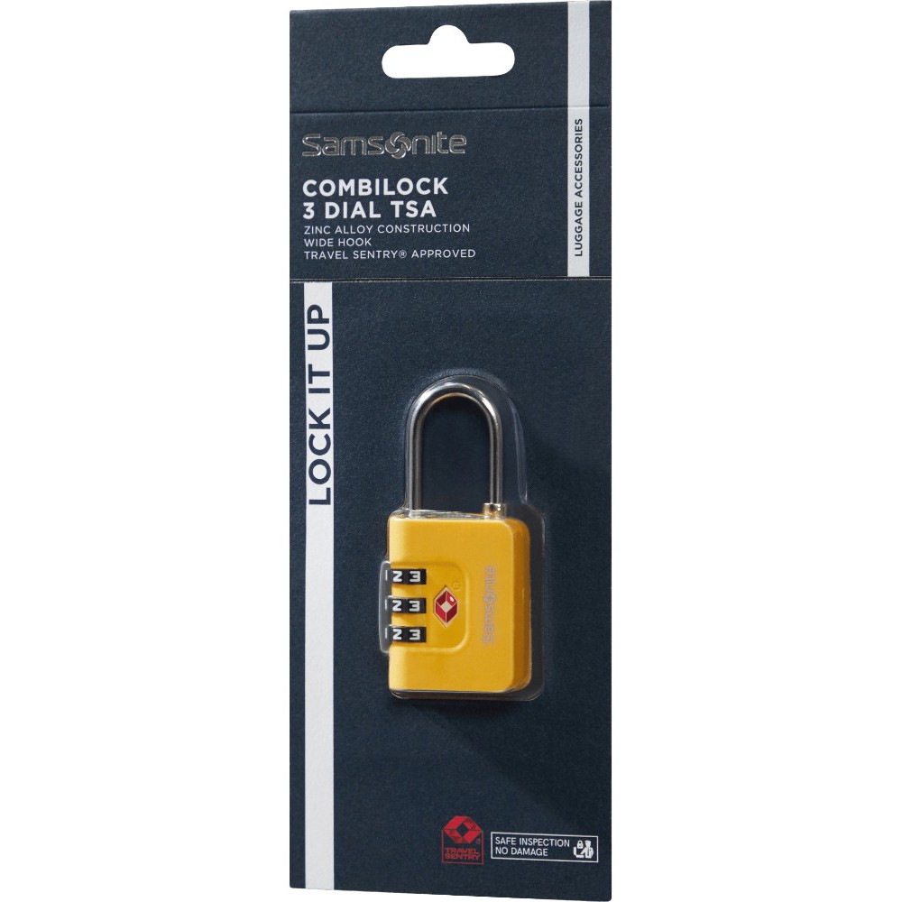 Samsonite 155577-1924 Combilock 3Dial TSA Λουκέτο Συνδυασμού Κίτρινο Είδη ταξιδιού