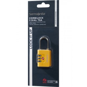Samsonite 155577-1924 Combilock 3Dial TSA Λουκέτο Συνδυασμού Κίτρινο Είδη ταξιδιού
