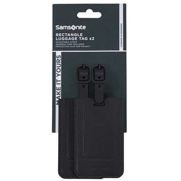 Samsonite 155592-1041 Ta Revolution Luggage Tags Ετικέτες Βαλίτσας 2τμχ Μαύρες