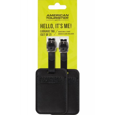 American Tourister 158736-1041 Luggage Tags 2pcs Black