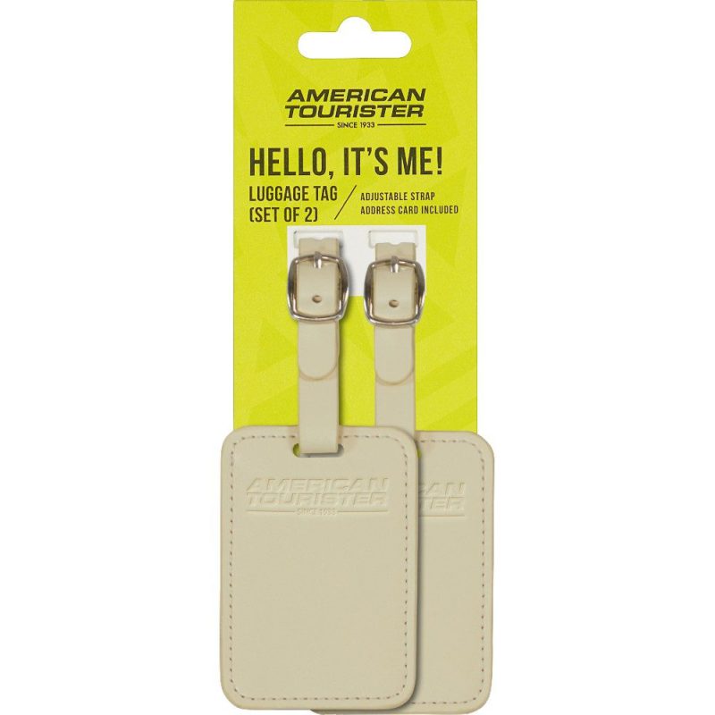 American Tourister 158736-A936 Luggage Tags Ετικέτες Βαλίτσας 2τμχ Εκρού American tourister