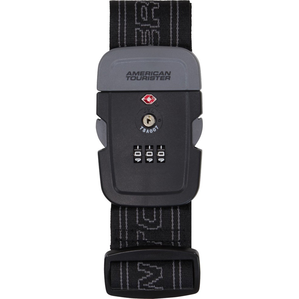 American Tourister 159207-1062 Ιμάντας Βαλίτσας με TSA Lock Μαύρο/Γκρι Είδη ταξιδιού