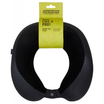 American Tourister 159209-1062 Travel Pillow with Memory Foam Black/Grey