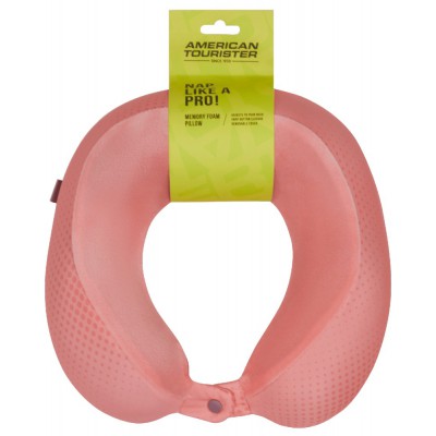 American Tourister 159209-A919 Travel Pillow with Memory Foam Pink