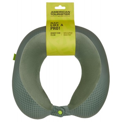 American Tourister 159209-A920 Travel Pillow with Memory Foam Olive/Lime