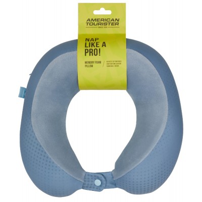 American Tourister 159209-A922 Travel Pillow with Memory Foam  Stone Blue