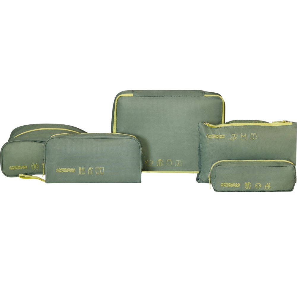 American Tourister 159210-A920 Set of 5 Packing Organisers Θήκες οργάνωσης Βαλίτσας Πράσινο Είδη ταξιδιού