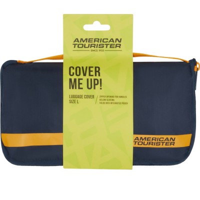 American Tourister 159213-6032 L Foldable Luggage Cover Navy/Orange