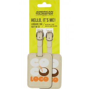 American Tourister 160234-A986 Luggage Tags 2pcs Beige Travel Items