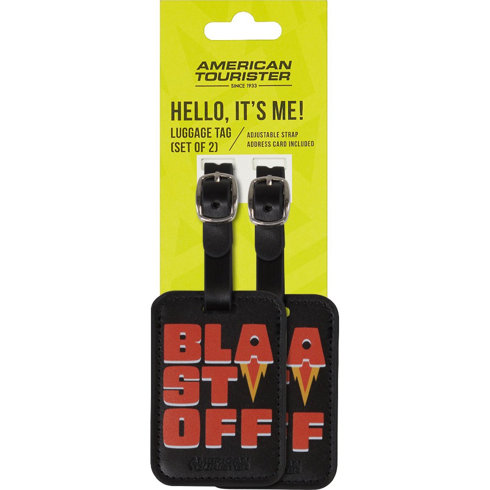 American Tourister 160234-A987 Luggage Tags 2pcs Black Travel Items