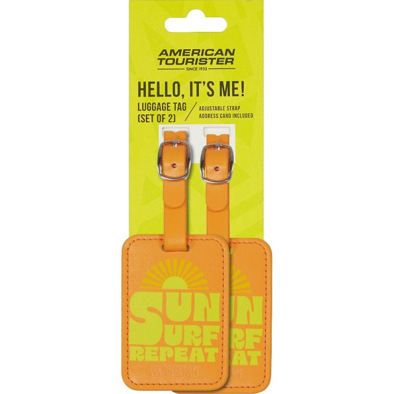 American Tourister 160234-A982 Luggage Tags Ετικέτες Βαλίτσας 2τμχ Πορτοκαλί American tourister
