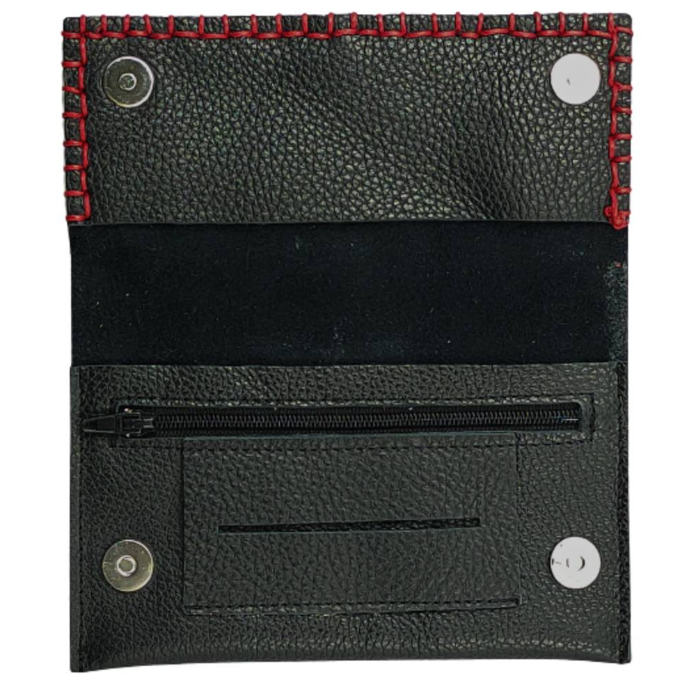 ΚΑΠΝΟΘΗΚΗ ΧΕΙΡΟΠΟΙΗΤΗ ΔΕΡΜΑ DOMUS 17000009 ΜΑΥΡΟ-ΚΟΚΚΙΝΟ Αξεσουάρ