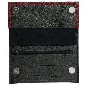 ΚΑΠΝΟΘΗΚΗ ΧΕΙΡΟΠΟΙΗΤΗ ΔΕΡΜΑ DOMUS 17000009 ΜΑΥΡΟ-ΚΟΚΚΙΝΟ Αξεσουάρ