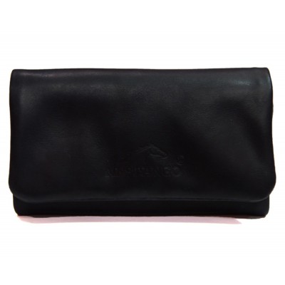 Mestango 2009-1 Pocket Handmade Leather Tobacco Pouche Black