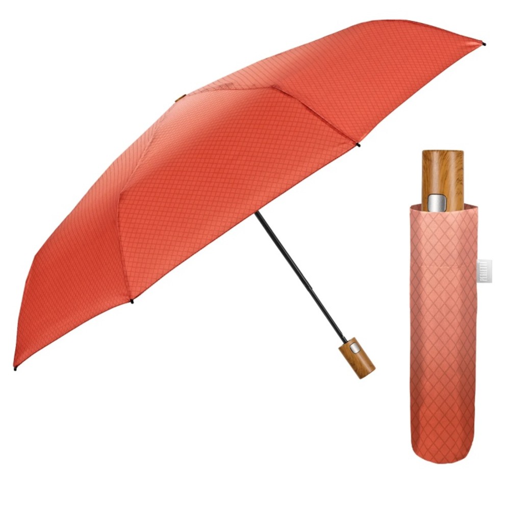 PERLETTI 26478 Automatic Windproof Folding Rain Umbrella Orange Accessories