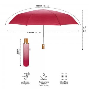 PERLETTI 26478 Automatic Windproof Folding Rain Umbrella Orange Accessories