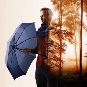 Knirps T.260 32601000 Αυτόματη Αντιανεμική Ομπρέλα Βροχής Μπαστούνι Σπαστή Μαύρη Accessories