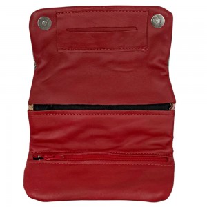 3Cats K4 Handmade Leather Tobacco Pouches with Red Canvas. Accessories