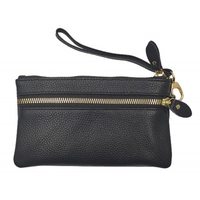 Πορτοφόλι νεσεσεράκι δέρμα Domus 40000735 Μαύρο