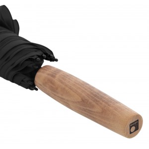 Knirps 47301008 Timber Stick  Αυτόματη Αντιανεμική Ομπρέλα Βροχής Μπαστούνι Μαύρη Αξεσουάρ