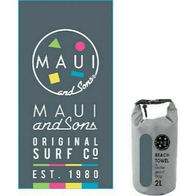 Maui & Sons 4952 Σετ Πετσέτα Σώματος Microfiber Με Αδιάβροχο Τσαντάκι 2L Γκρι 