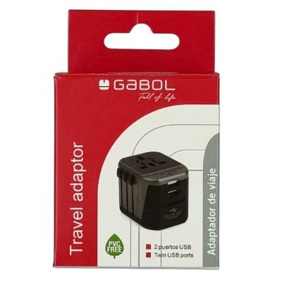 Gabol 800058 Travel Adaptor Αντάπτορας ταξιδίου με USB charger