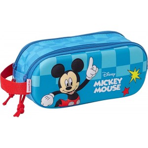 Safta 822550512 3D Mickey Mouse Κασετίνα Διπλή Μπλε-Σιέλ