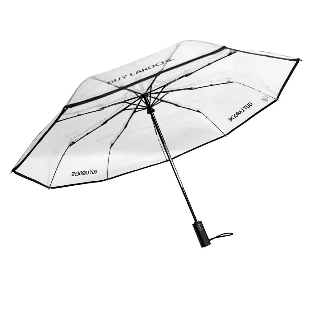 Guy Laroche 8231 Αυτόματη Αντιανεμική Ομπρέλα Βροχής Σπαστή Διάφανη με Μαύρο Accessories