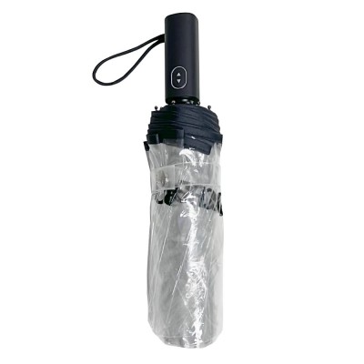 Guy Laroche 8231 Αυτόματη Αντιανεμική Ομπρέλα Βροχής Σπαστή Διάφανη με Μαύρο