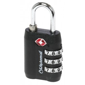 Diplomat ACLOCK3 Λουκέτο Συνδυασμού Μαύρο με TSA