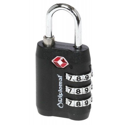 Diplomat ACLOCK3 Λουκέτο Συνδυασμού Μαύρο με TSA