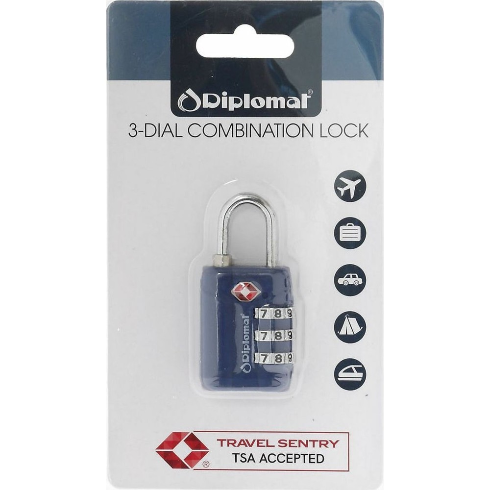 Diplomat ACLOCK3 Λουκέτο Συνδυασμού Μπλε με TSA