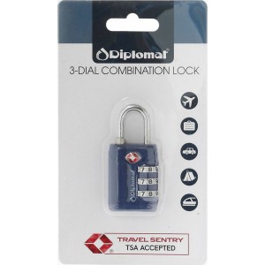 Diplomat ACLOCK3 Λουκέτο Συνδυασμού Μπλε με TSA