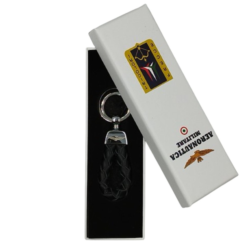 AERONAUTICA MILITARE Δερμάτινο μπρελόκ AM-165 Μαύρο Accessories