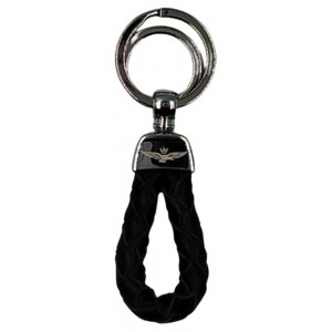 AERONAUTICA MILITARE Δερμάτινο μπρελόκ AM-165 Μαύρο Accessories