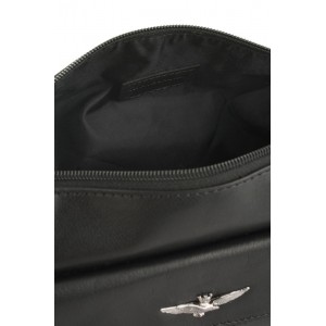 Aeronautica Militare AM-300 Leather Men's Wash Bag Black Bags