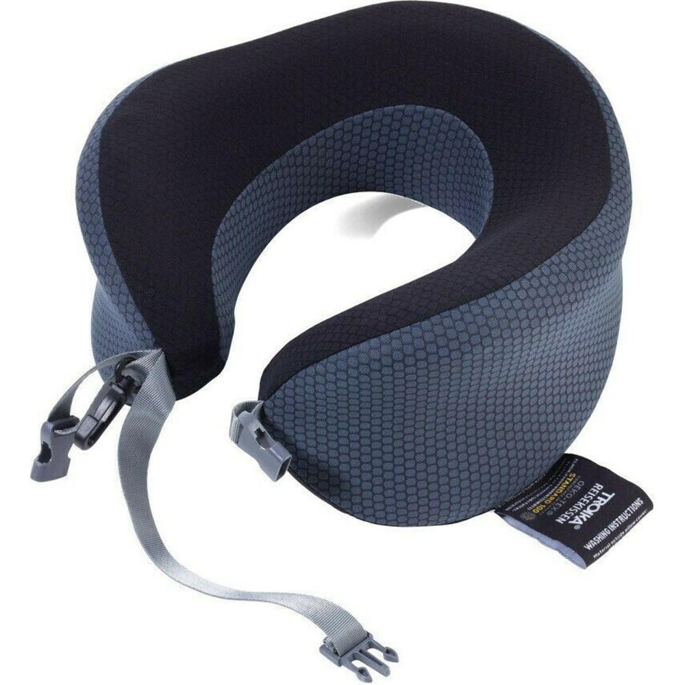 TROIKA BBG61/GY Μαξιλαράκι Ταξιδίου με Memory Foam σε θήκη Γκρι Είδη ταξιδιού