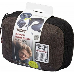 TROIKA BBG61/GY Μαξιλαράκι Ταξιδίου με Memory Foam σε θήκη Γκρι Είδη ταξιδιού