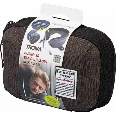 TROIKA BBG61/GY Μαξιλαράκι Ταξιδίου με Memory Foam σε θήκη Γκρι