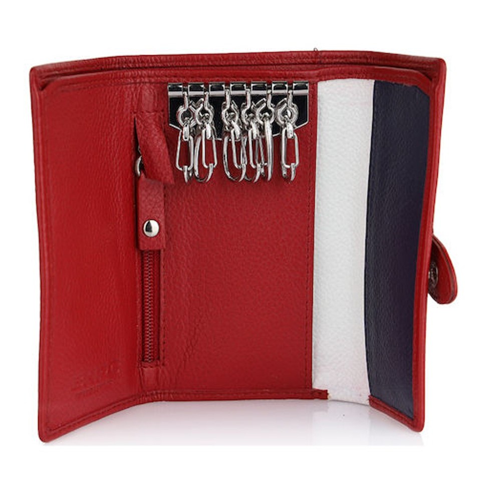 Beverly Hills Polo Club BH-1355 Δερμάτινη Κλειδοθήκη κόκκινη Accessories